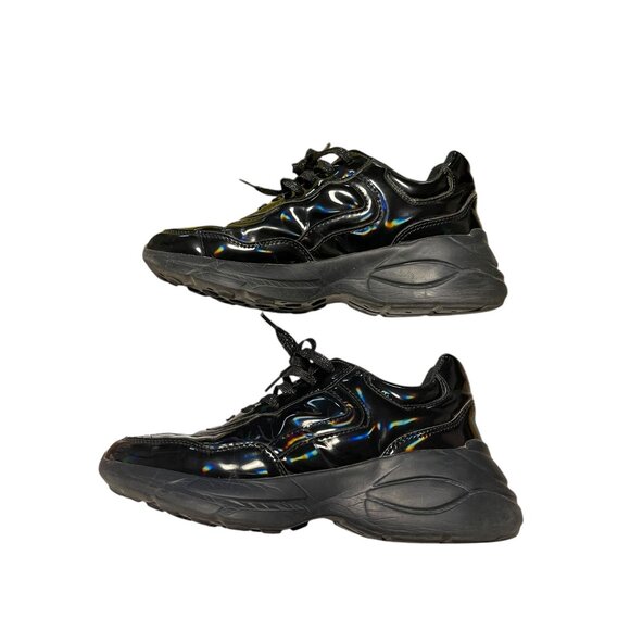 Women Black Patent Chunky Sneakers By Lucky Step Size 9 M - Picture 5 of 16